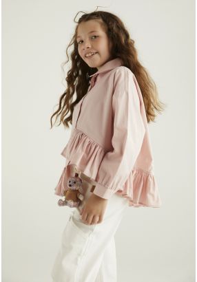 Ruffled Asymmetrical Hems Shirt