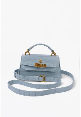 Faux Crocodile Leather Mini Crossbody Bag