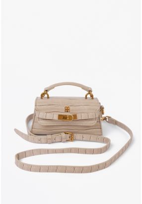 Faux Crocodile Leather Mini Crossbody Bag