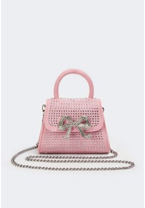 Crystal Embellished Bow Crossbody Bag