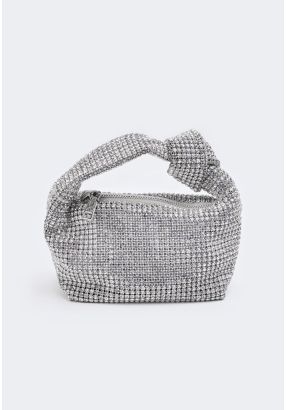 Crystal Mesh Knot Clutch