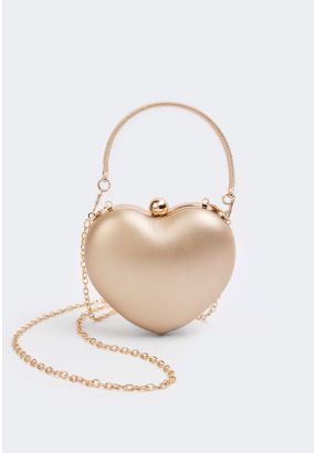 Metallic Heart Crossbody Bag