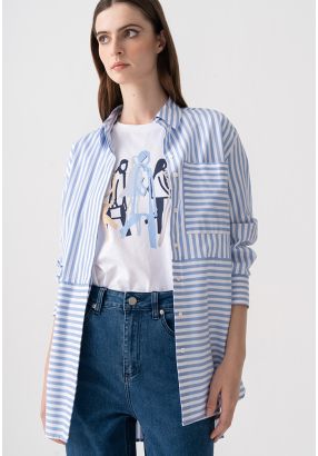 Contrast Striped Relaxed Fit Shirt