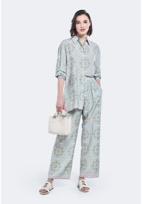 Printed Elasticated Waist Trousers