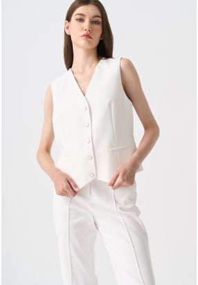 Single Breasted V-Neck Gilet