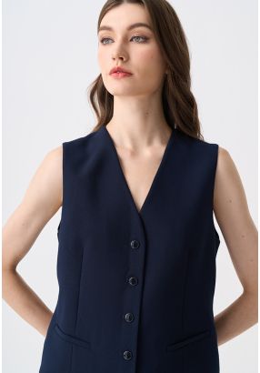 Single Breasted V-Neck Gilet