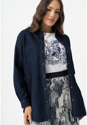 Sparkling Long Sleeves Denim Shirt