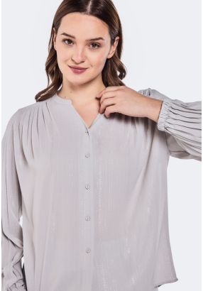 Pleated Lurex Blouse