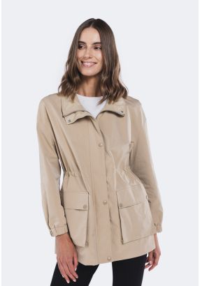 Drawstring Waist Trench Coat