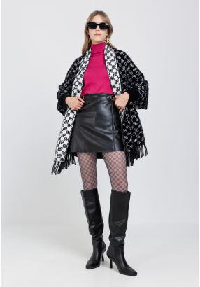 PU Leather Chain Detail Mini Skirt
