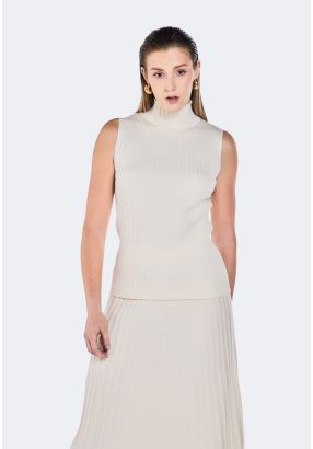 Ribbed Knitted Sleeveless Top