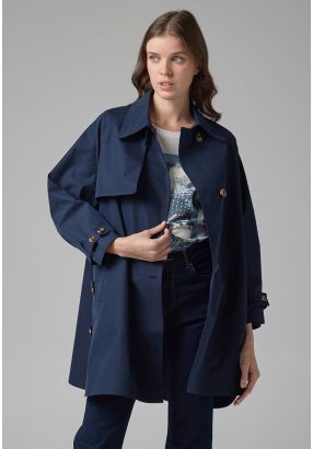 Long Raglan Sleeve Belted Midi Coat