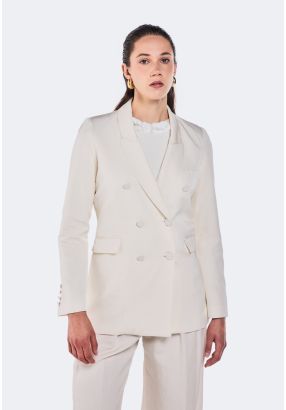 Double Breasted Notched Collar Blazer