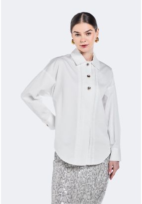 Golden Button Drop Shoulders Shirt