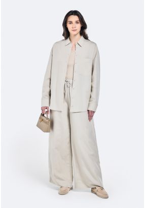 Wide Leg Linen Trousers