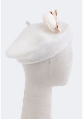 Bow Embellished Beret