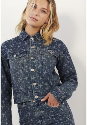 Sparkle Pattern Denim Jacket