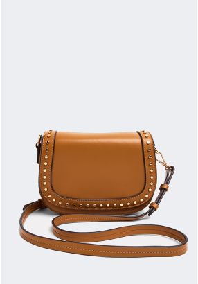 Studded Flap Crossbody Bag