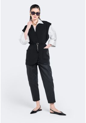 High Waist Mom Fit Trousers