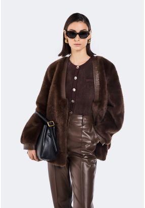 Solid Faux Fur Jacket 