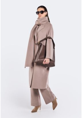 Wool Overcoat With Detachable Scarf