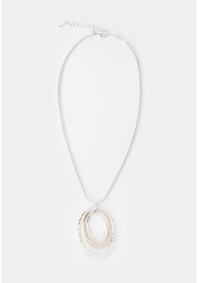 Triple Circles Zinc Alloy Pendant Necklace -Sale