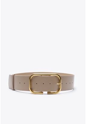 Wide Double Buckle Side Fashion Belt