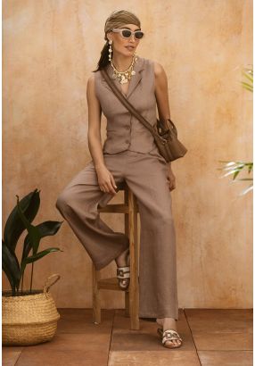 Wide Leg Linen Trousers