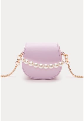 Mini Crossbody Flap Bag With Pearly Handle -Sale