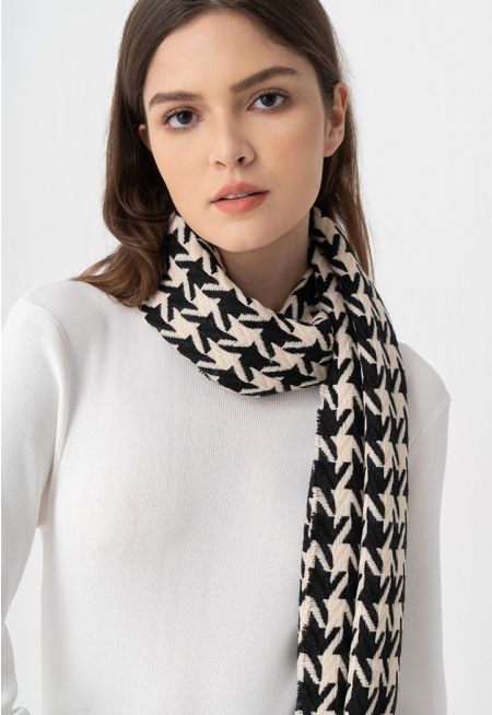 Woven Houndstooth Shawl