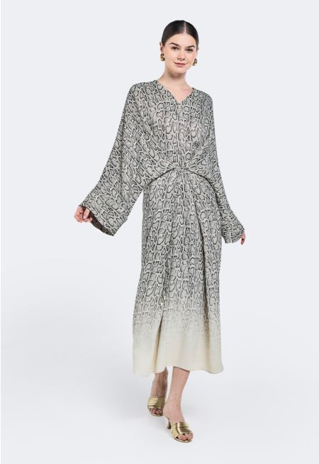 Snake Print Oversized Dress