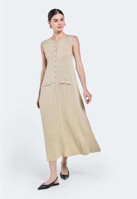 Knitted Lurex Midi Dress