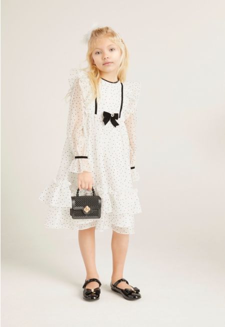 Two Toned Polka Dot Dress