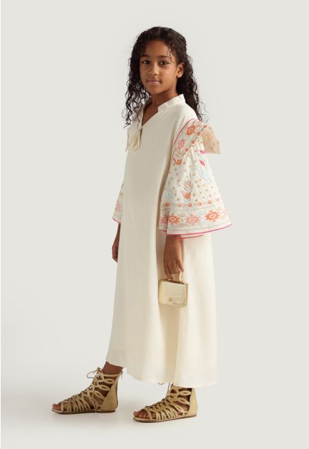 Embroidered Sleeves Kaftan