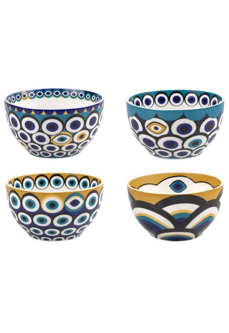 Zarqa Bowls Bone Porcelain Set (4 Pcs)