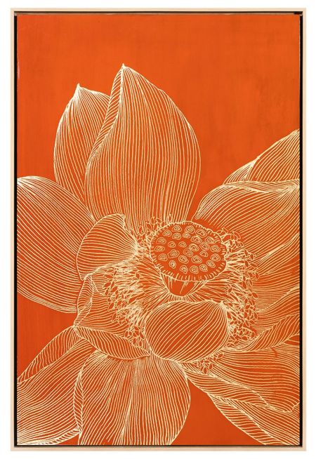 Hand Painted Lotus Panel