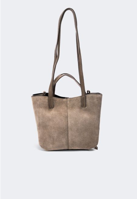 Suede Leather Suede Toe Bag