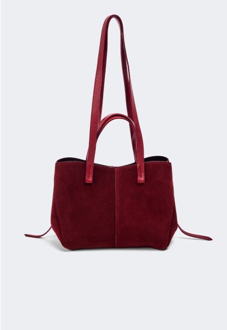 Suede Leather Suede Toe Bag