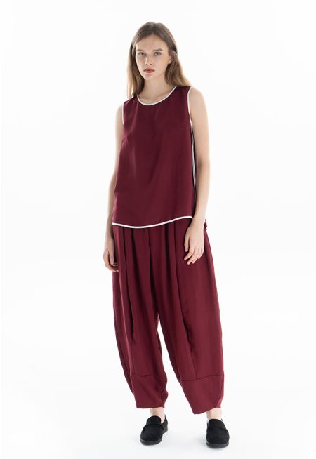 Solid Gypsy Bagy Hi-Rise Trouser -Sale