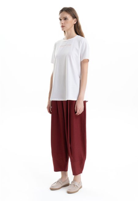 Double Pleated Solid Wide Leg Trouser -Sale