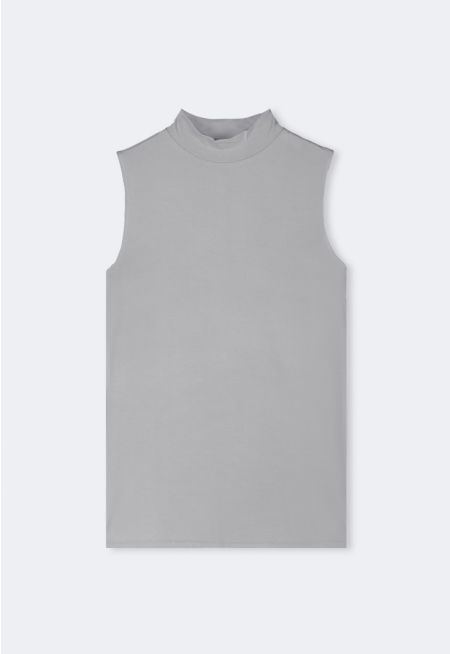 Sleeveless High Neck Basic Top