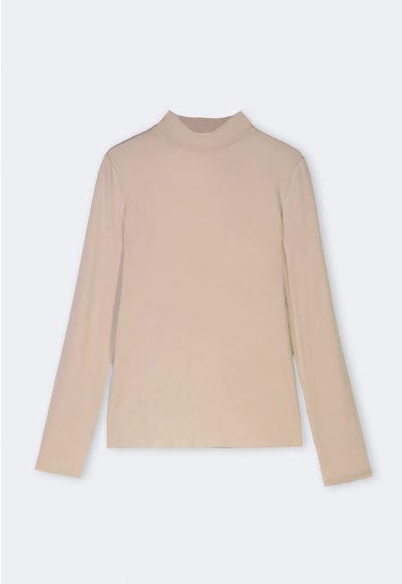 High Neck Long Sleeve Basic Top