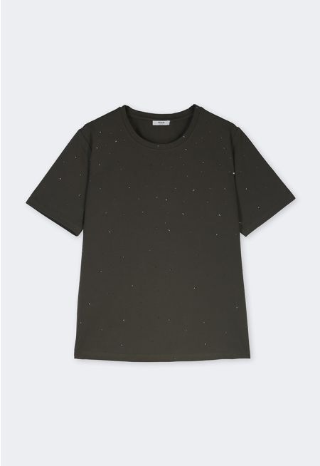 Crystal Embellished T-Shirt