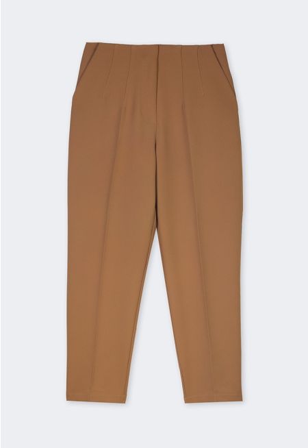 Seam Detail Solid Trousers