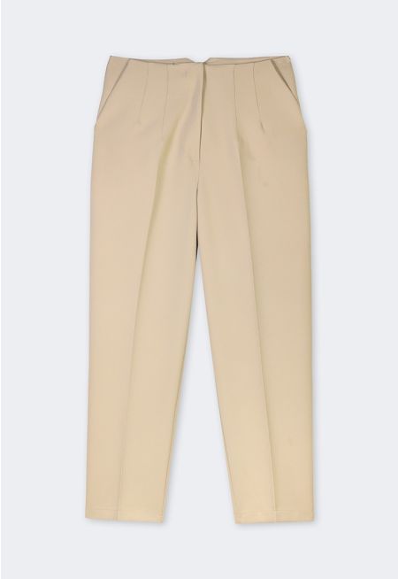 Seam Detail Solid Trousers