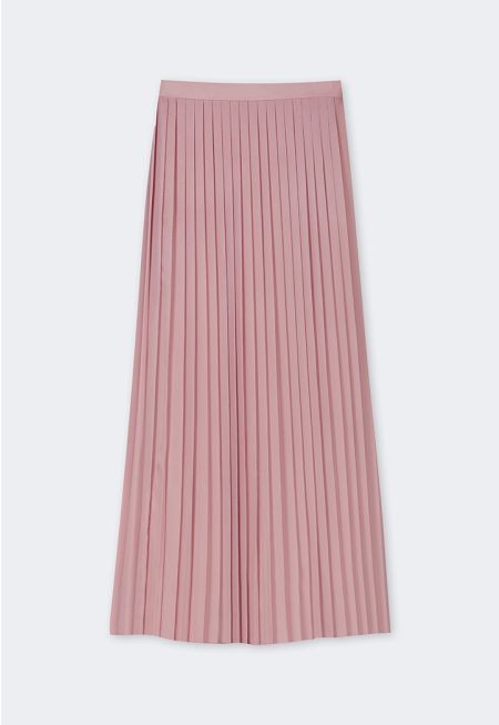 All Over Pleated Solid Skirt