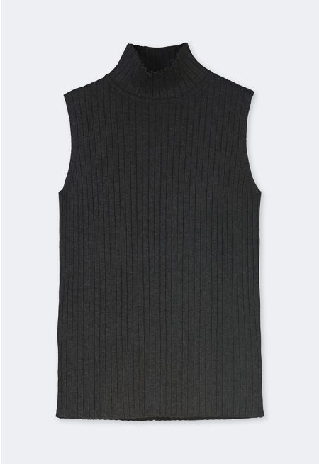 Ribbed Knitted Sleeveless Top