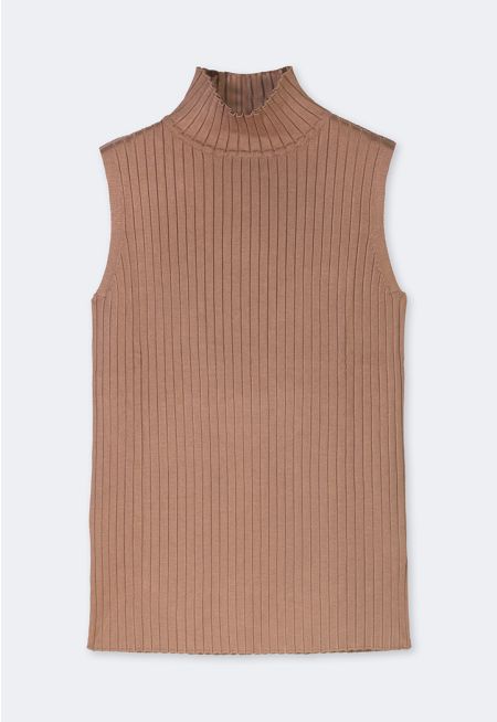 Ribbed Knitted Sleeveless Top