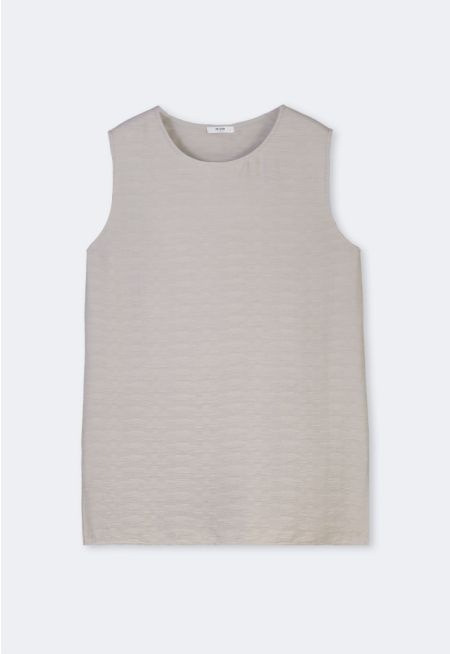 Solid Sleeveless Textured Top