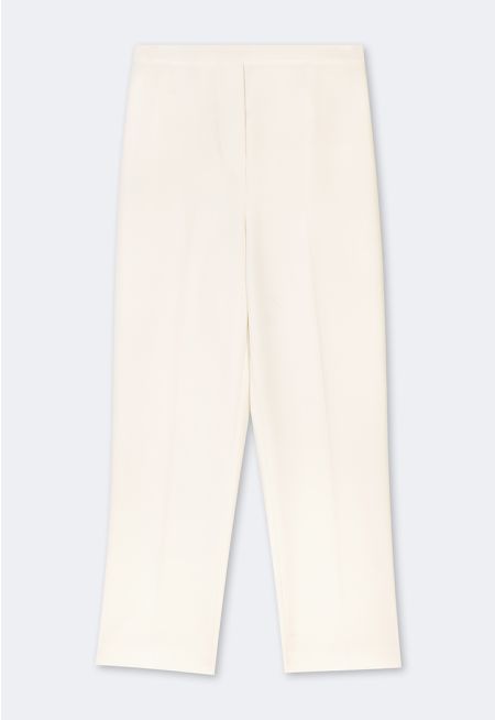 Solid Elasticated Waist Trousers